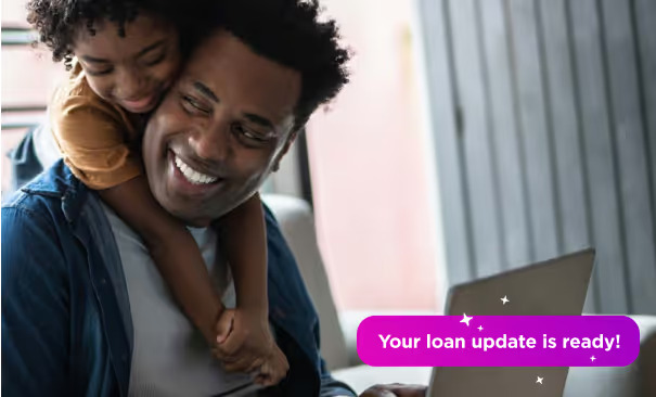 A man holding a young girl with the words 